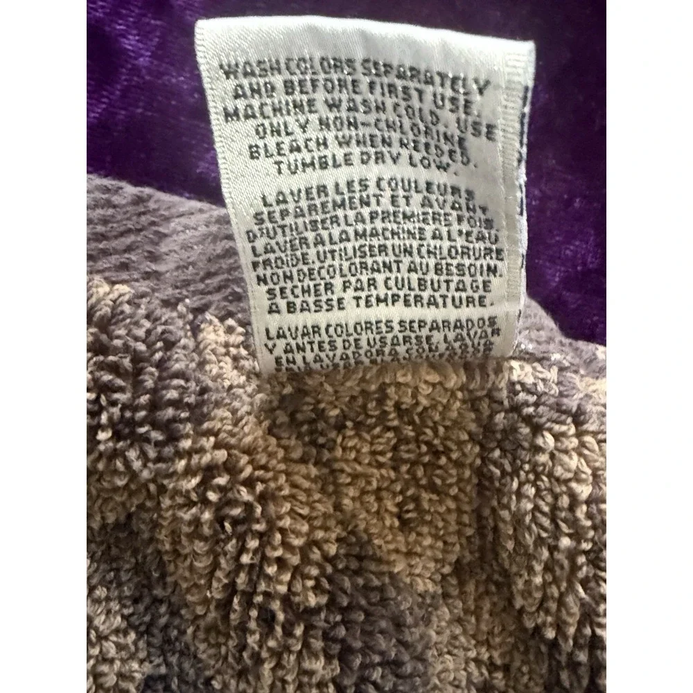 Peri Hand Towel Set Cheetah Animal Print Brown Vtg Cotton‎ Leopard Safari Decor